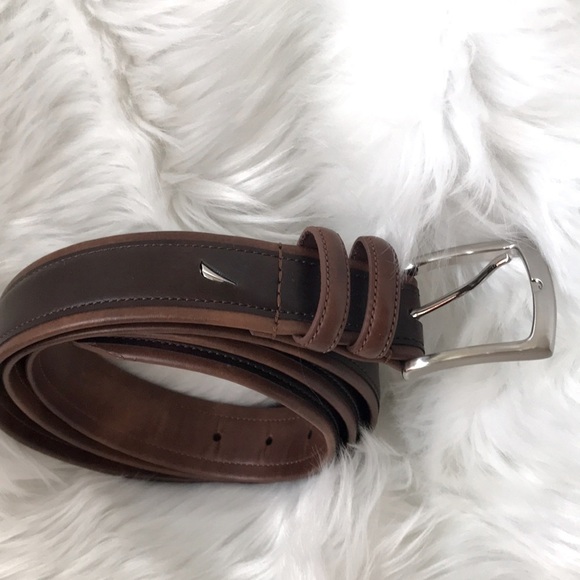 ♦️Brown and Tan | Nautica Men's Belt | Leather Overlay  | Sz XL 42-44 - Picture 1 of 5